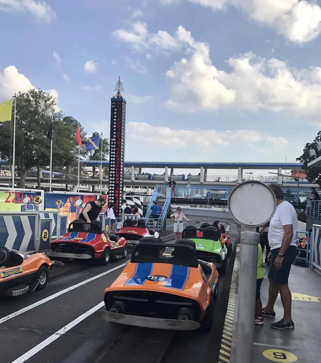 Vehicles at Tomorrowland Speedway in Tomorrowland
