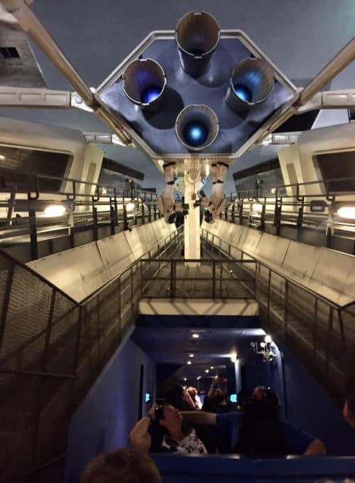 PeopleMover traveling through Space Mountain - lights on