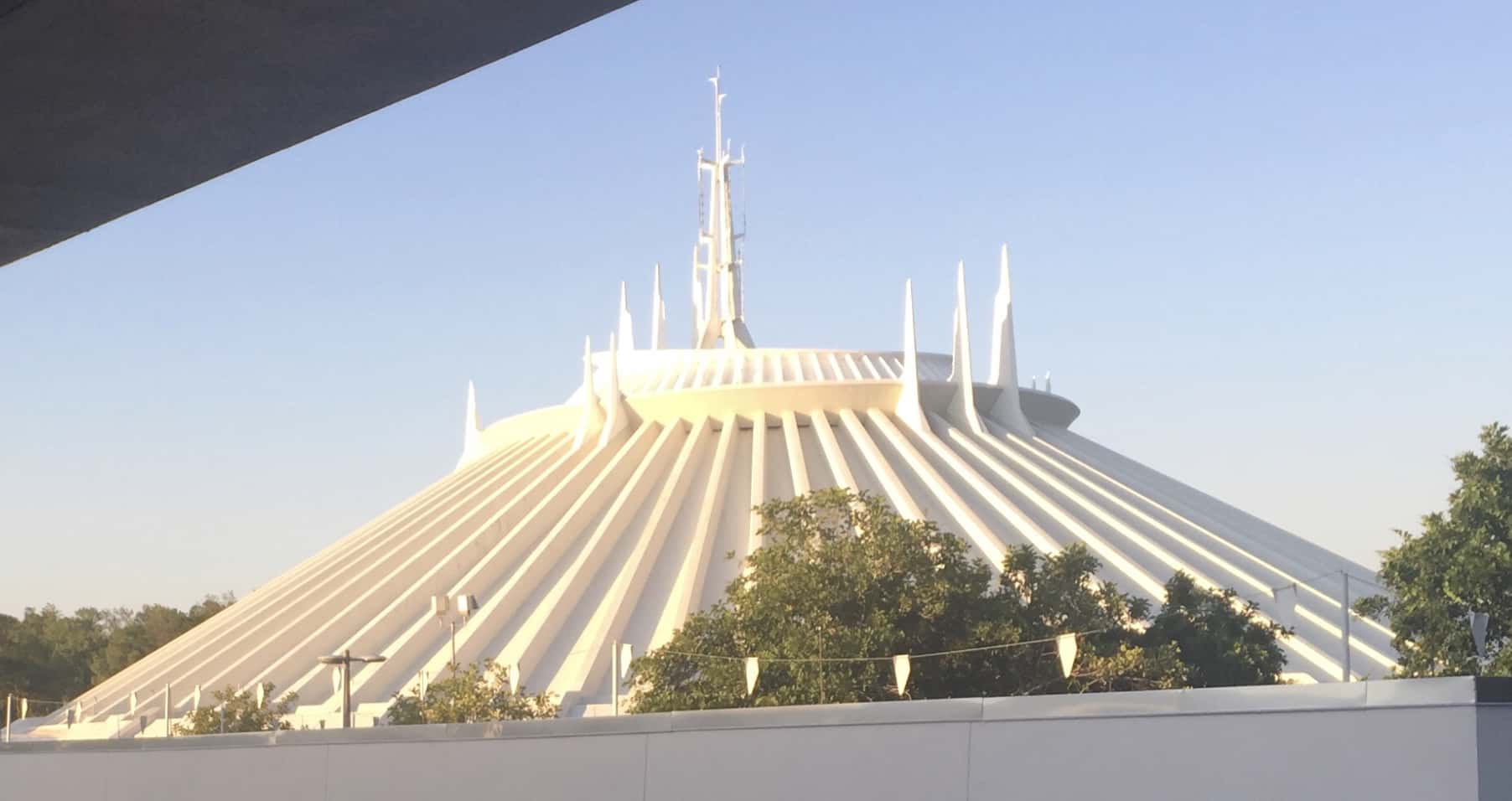PeopleMover view of Space Mountain in Tomorrowland