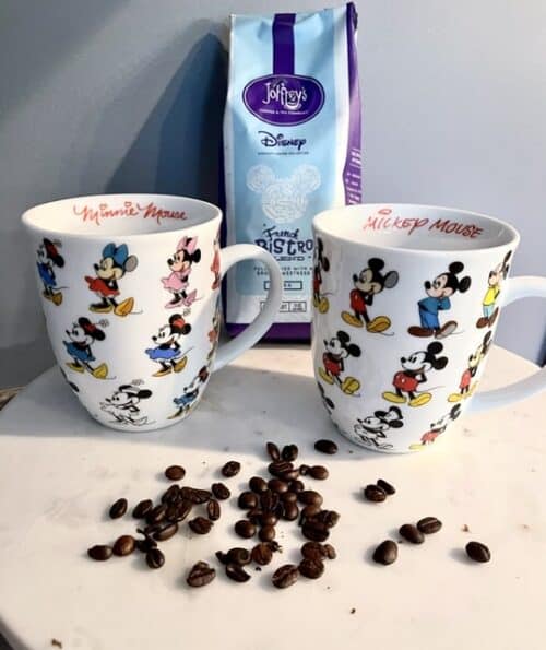 100th Disney Episode Giveaway Mickey and Minnie Mouse Mugs and Joffrey’s Coffee